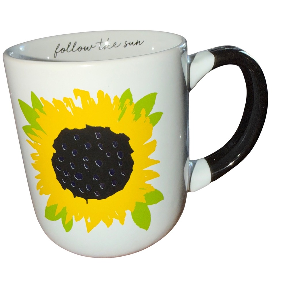 Sunflower Coffee Mug White Excellent Follow The Sun Floral